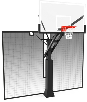 Outdoor Basketball Hoopwith Net Barrier PNG Image