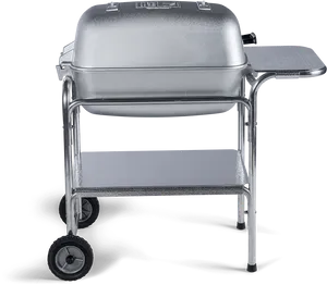 Outdoor Charcoal Grillwith Wheels PNG Image