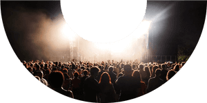 Outdoor Concert Crowd Evening Performance PNG with transparent background