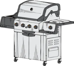 Outdoor Gas Grill Sketch PNG Image