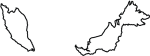 Outline Mapof Malaysia PNG image with transparent background