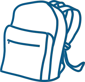 Outlined Backpack Illustration PNG Image