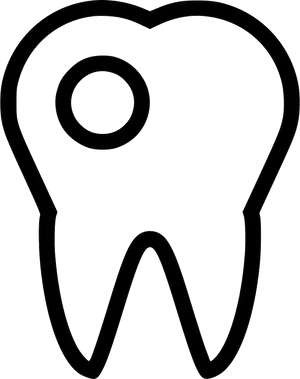 Outlined Tooth Graphic PNG Image