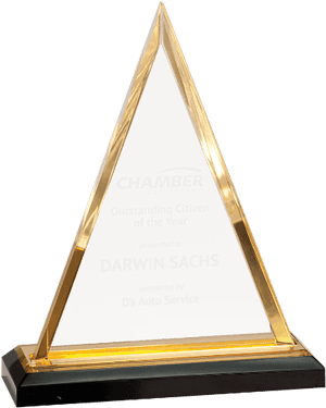 Imp801g Gold Triangle Acrylic Award Base 7 - Gold Triangle Impress Acrylic Award (8') Quantity(6) PNG