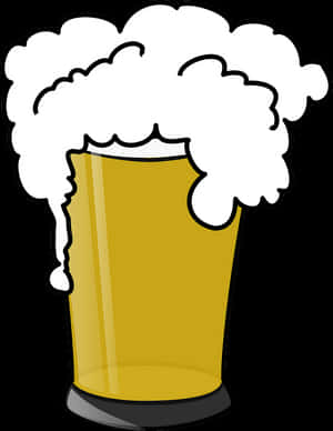 Overflowing Beer Glass Cartoon PNG image with transparent background