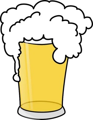 Overflowing Beer Glass Cartoon PNG Image