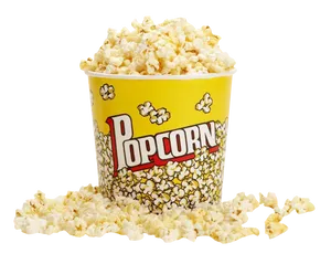 Overflowing Popcorn Bucket PNG Image