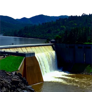 Overflowing River Dam Scenery Png Nke12 PNG Image