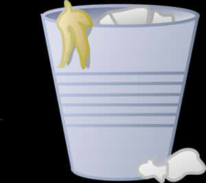 Overflowing Trash Can Illustration PNG image with transparent background