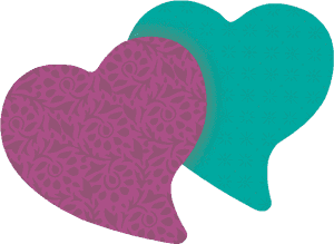 Overlapping Heart Shapes Graphic PNG image with transparent background