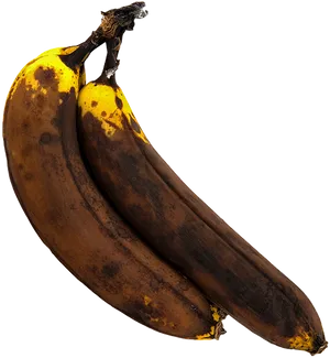 Overripe Bananas Black Background PNG Image