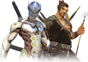 Overwatch Heroes Symmetraand Hanzo PNG Image