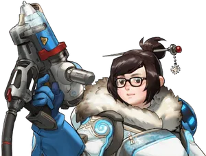 Overwatch Mei With Endothermic Blaster PNG Image