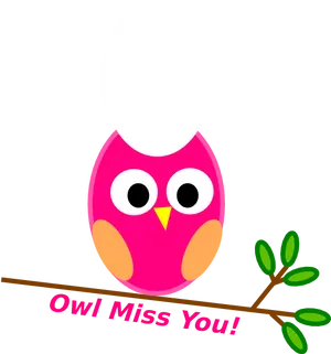 Owl Miss You Farewell Graphic PNG Image