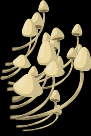 Oyster Mushroom Cluster Illustration PNG image with transparent background