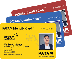 P A T A M Identity Cards Display PNG image with transparent background