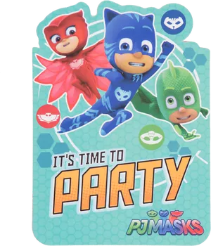 P J Masks Party Invitation PNG Image