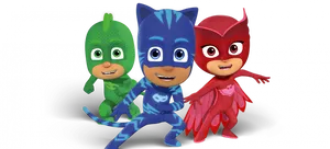 P J_ Masks_ Trio_ Heroes_ Pose.png PNG Image