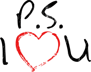 P S I Love You Heart Doodle PNG image with transparent background