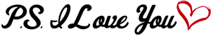 P S I Love You Heart Graphic PNG image with transparent background