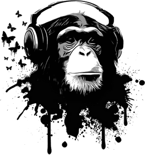 Pacific-dark - Monkey Black And White Art, HD Png Download PNG image with transparent background