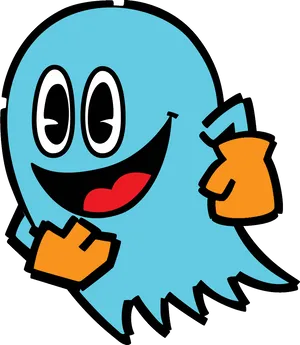 Pacman_ Blue_ Ghost_ Vector_ Artwork PNG Image