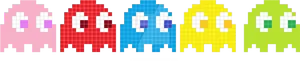 Pacman Ghosts Pixel Art PNG Image