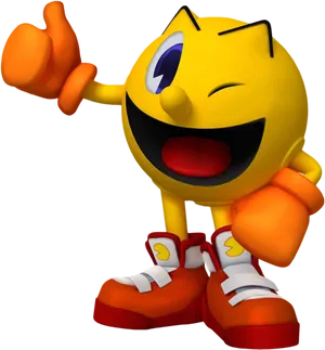 Pacman Thumbs Up Character PNG Image