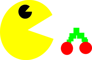 Pacmanand Cherries Graphic PNG Image