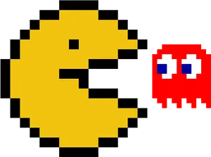 Pacmanand Ghost Retro Gaming PNG Image