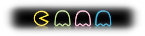 Pacmanand Ghosts Neon Representation PNG Image