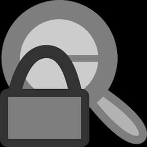 Padlockand Magnifying Glass Icon PNG with transparent background