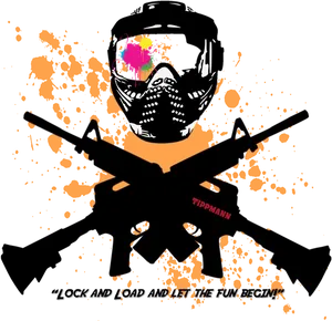 Paintball Player Ready Artwork PNG Image