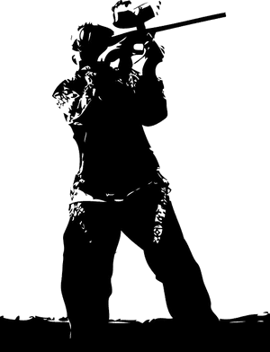 Paintball Guns Airsoft - Paintball Player Black And White, HD Png Download PNG with transparent background