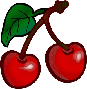 Pairof Cherries Illustration PNG Image