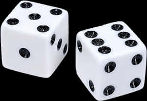 Pairof White Dicewith Black Dots PNG image with transparent background