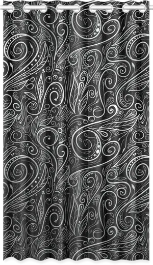 Paisley Patterned Curtain Design PNG Image