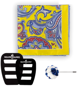 Paisley Pocket Square Set PNG Image