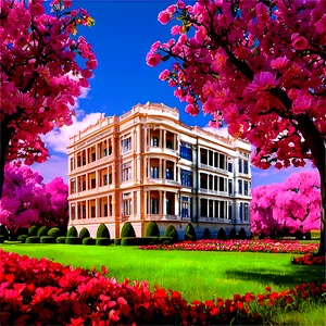 Palace In Spring Bloom Png Qyc65 PNG Image