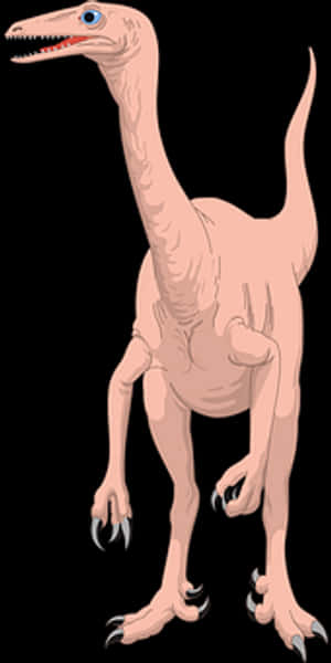 Pale Theropod Dinosaur Illustration PNG with transparent background