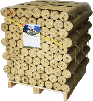 Pallet_of_ Compressed_ Wood_ Briquettes PNG image with transparent background