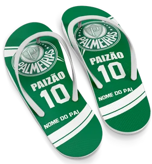 Palmeiras Customized Flip Flops PNG Image