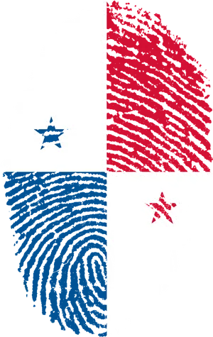 Panama Flag Fingerprint Art PNG Image