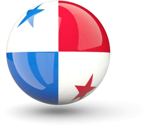 Panama Flag Sphere3 D Render PNG Image