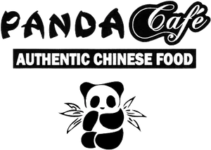 Panda Cafe Chinese Food Logo PNG Image