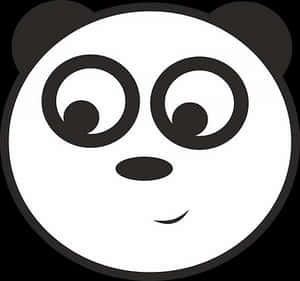 Panda Face Graphic PNG image with transparent background
