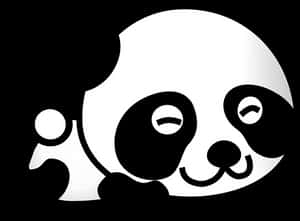 Panda Yin Yang Graphic PNG image with transparent background