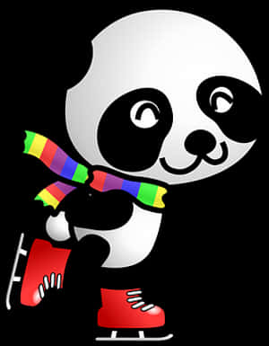 Pandaon Ice Skates PNG image with transparent background