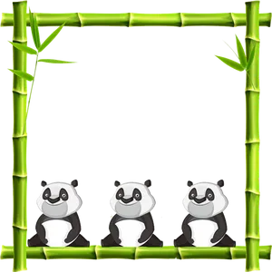 Pandasand Bamboo Frame PNG Image