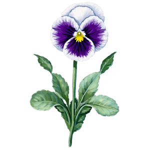 Pansy with Leaves PNG bec PNG